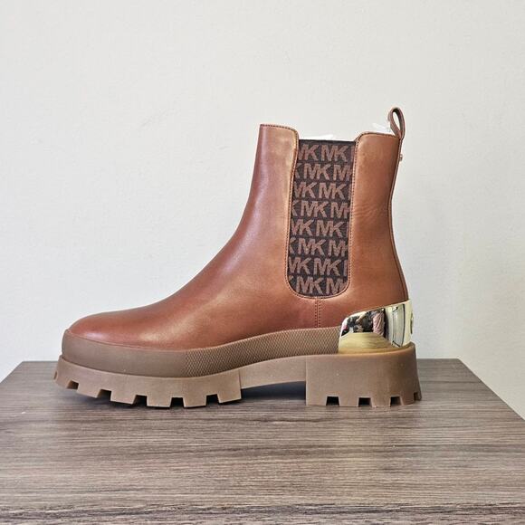 Michael Kors Women's Rowan Leather Bootie Size 8 Luggage NWT - Picture 4 of 8